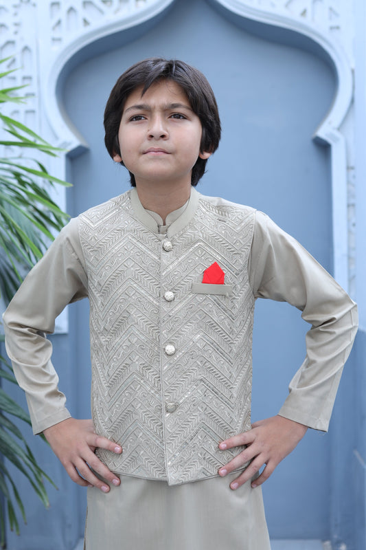Beige Waistcoat Suit KC 080