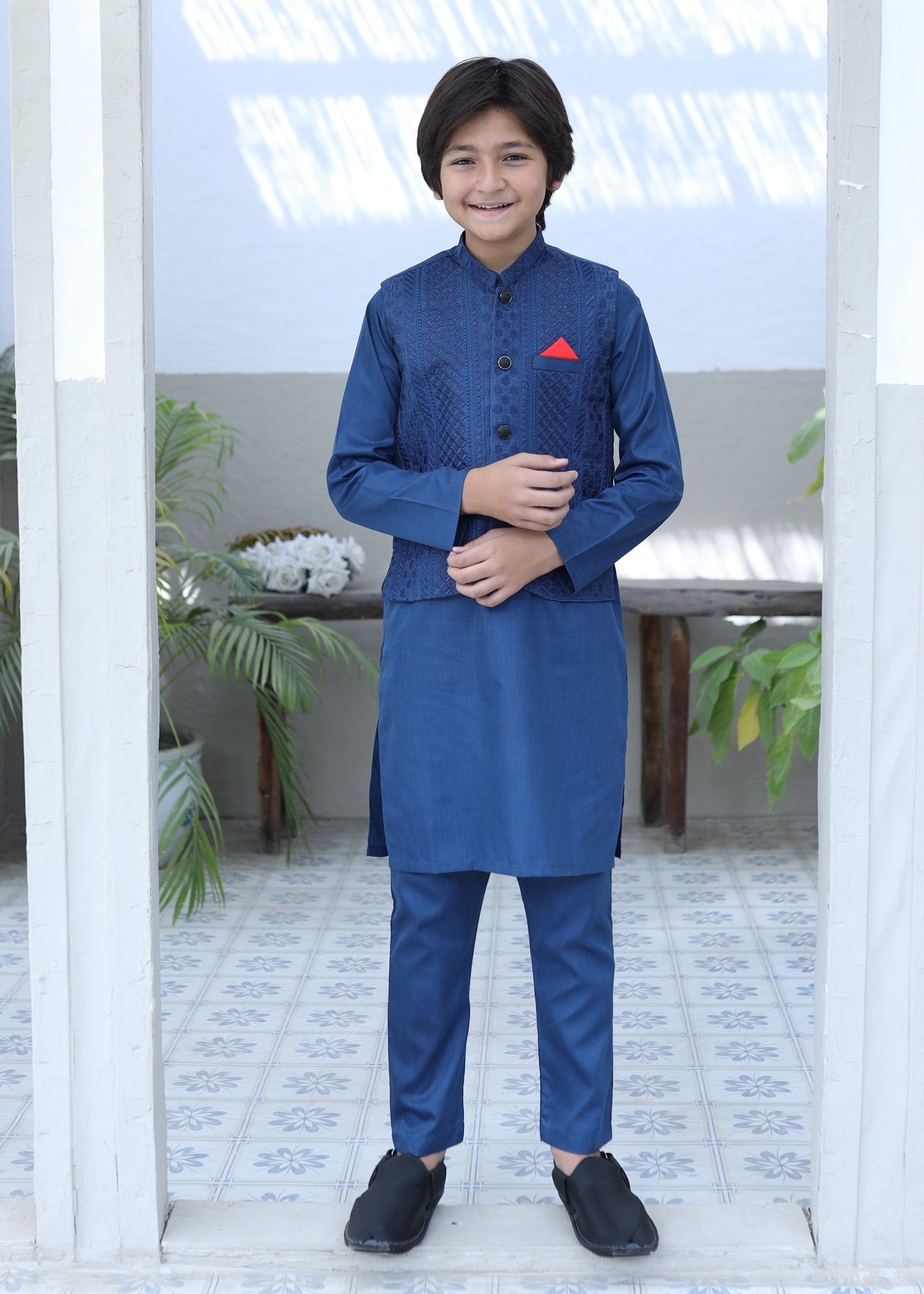 Sapphire Blue Waistcoat Suit KC 065