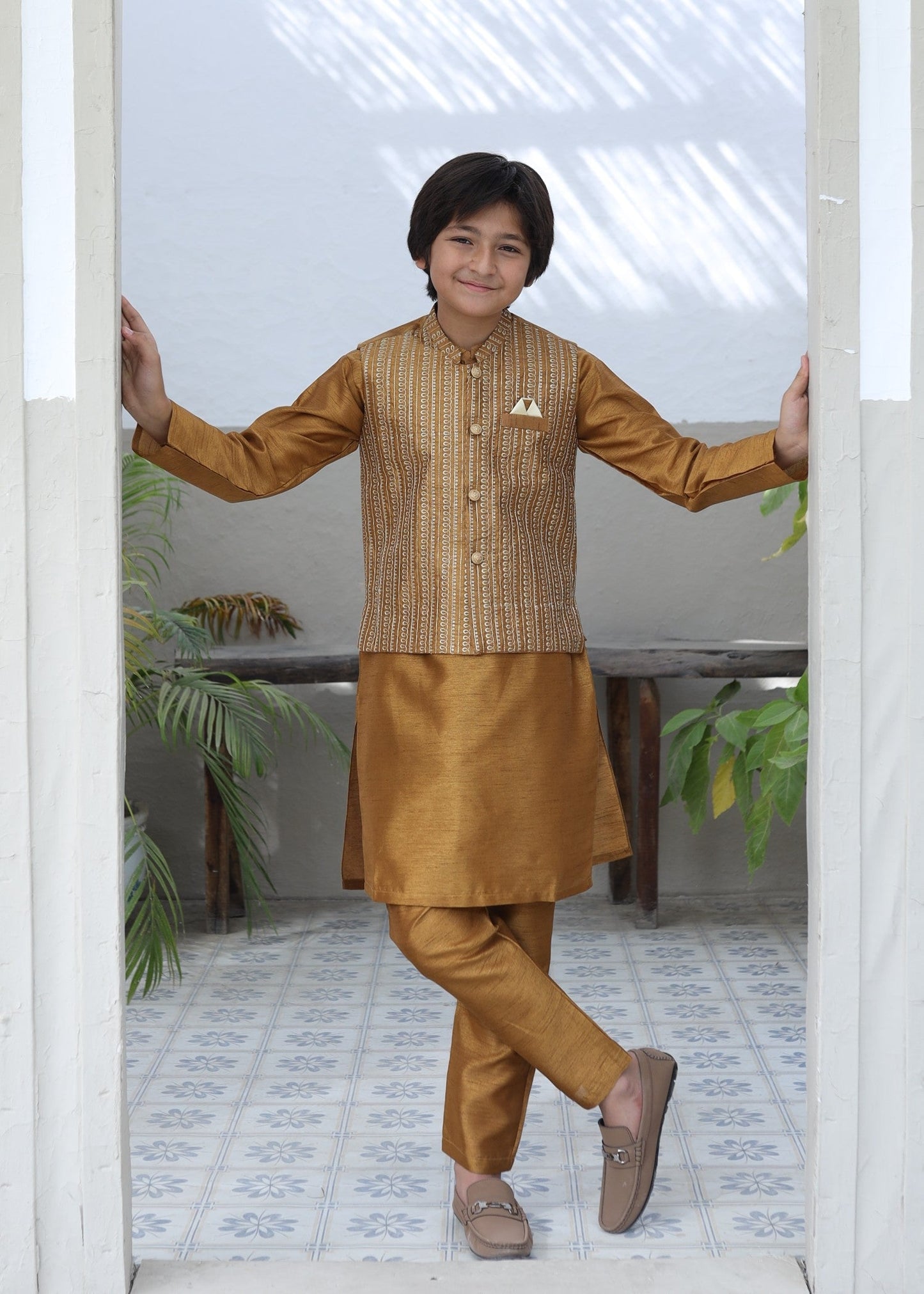 Mari Gold Waistcoat Suit KC 075