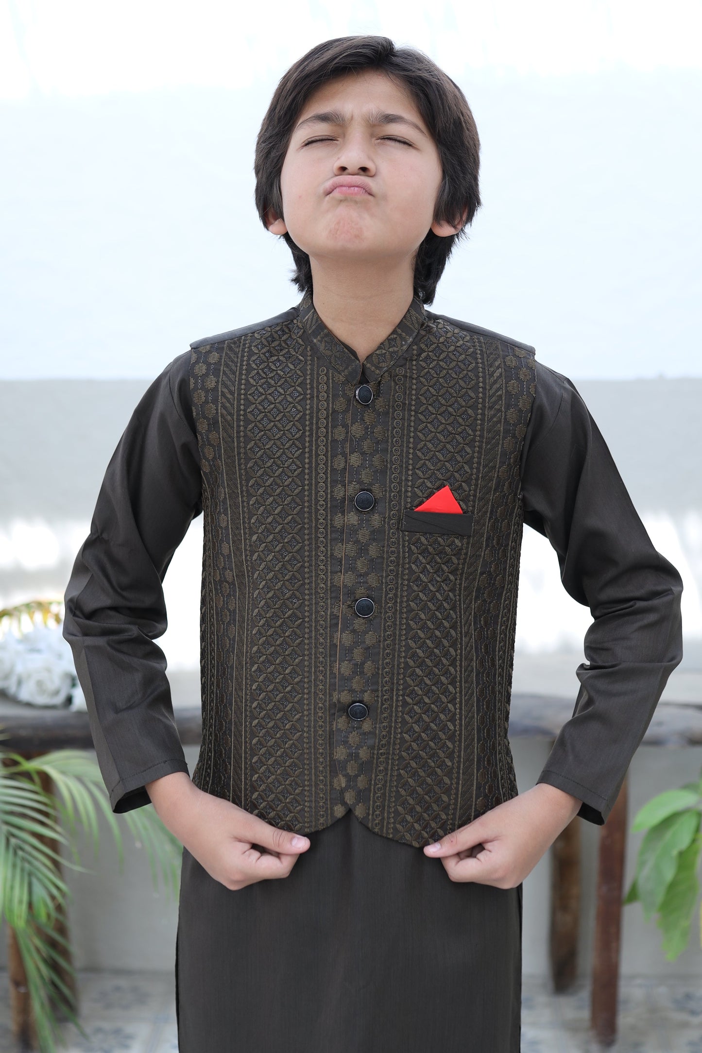 Brown Waistcoat Suit KC 063