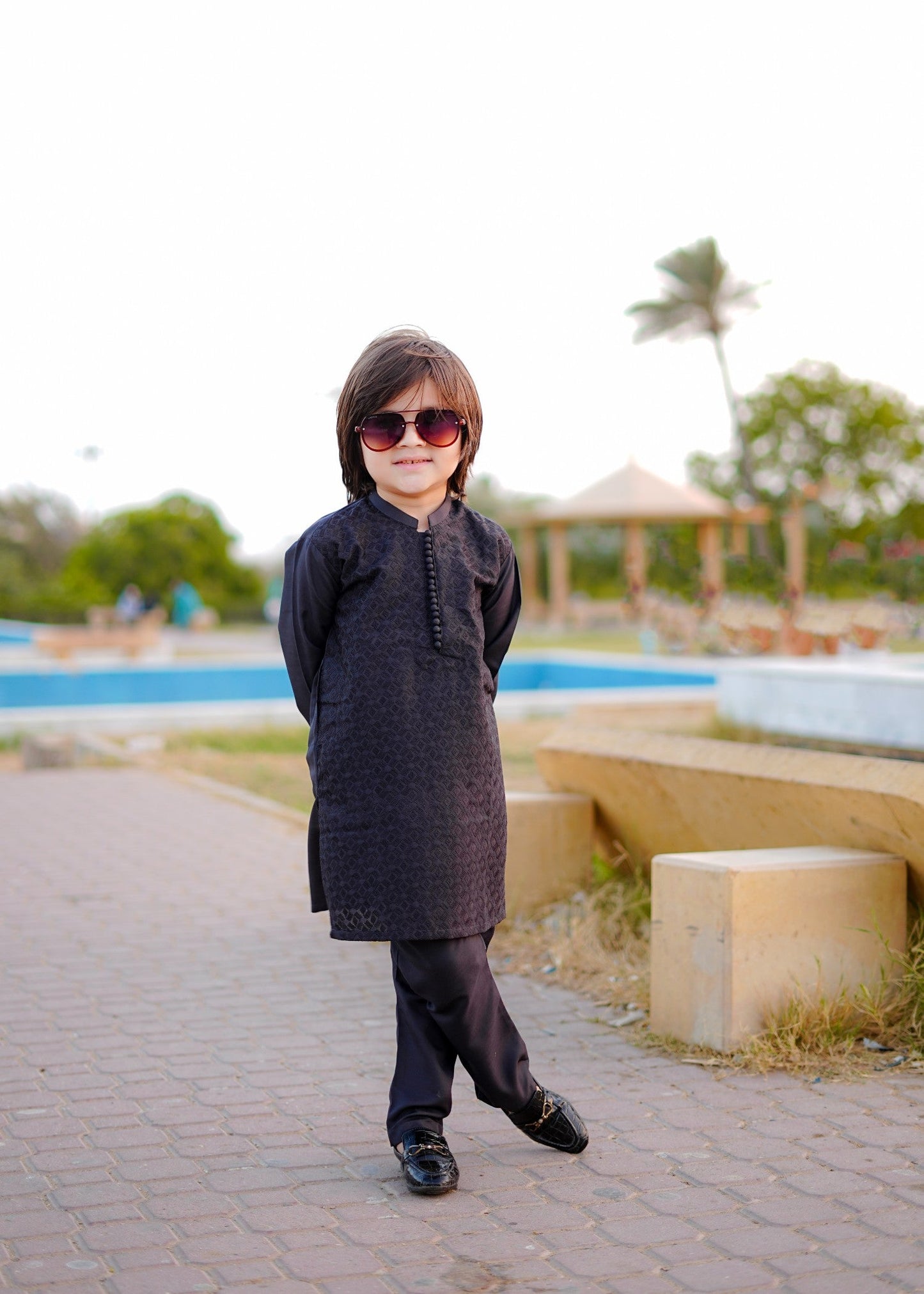 Dark Grey chicken Kurta Trouser - KE 003