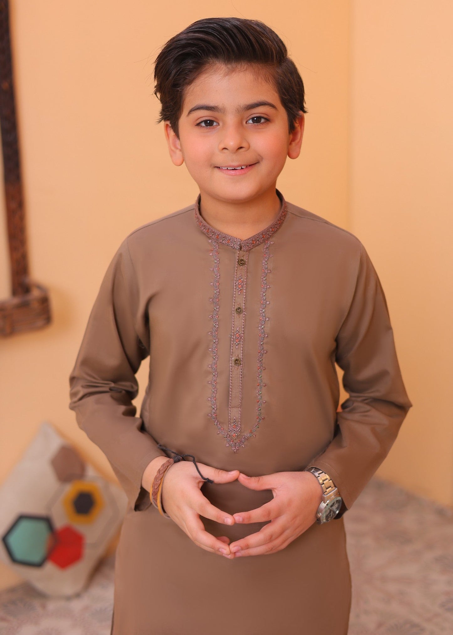 Camel Brown Kurta Trouser-AH 011