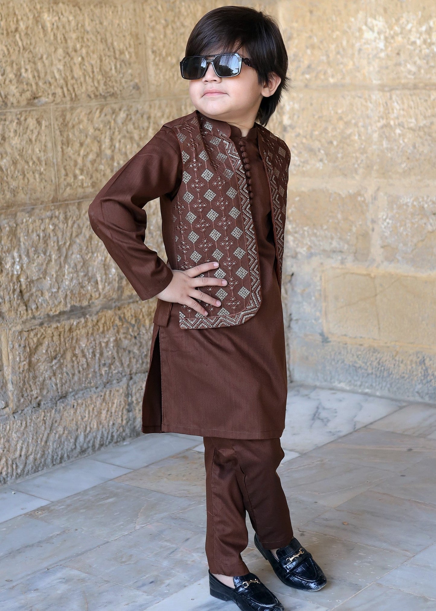 Chocolate brown Waistcoat Suit KC 053
