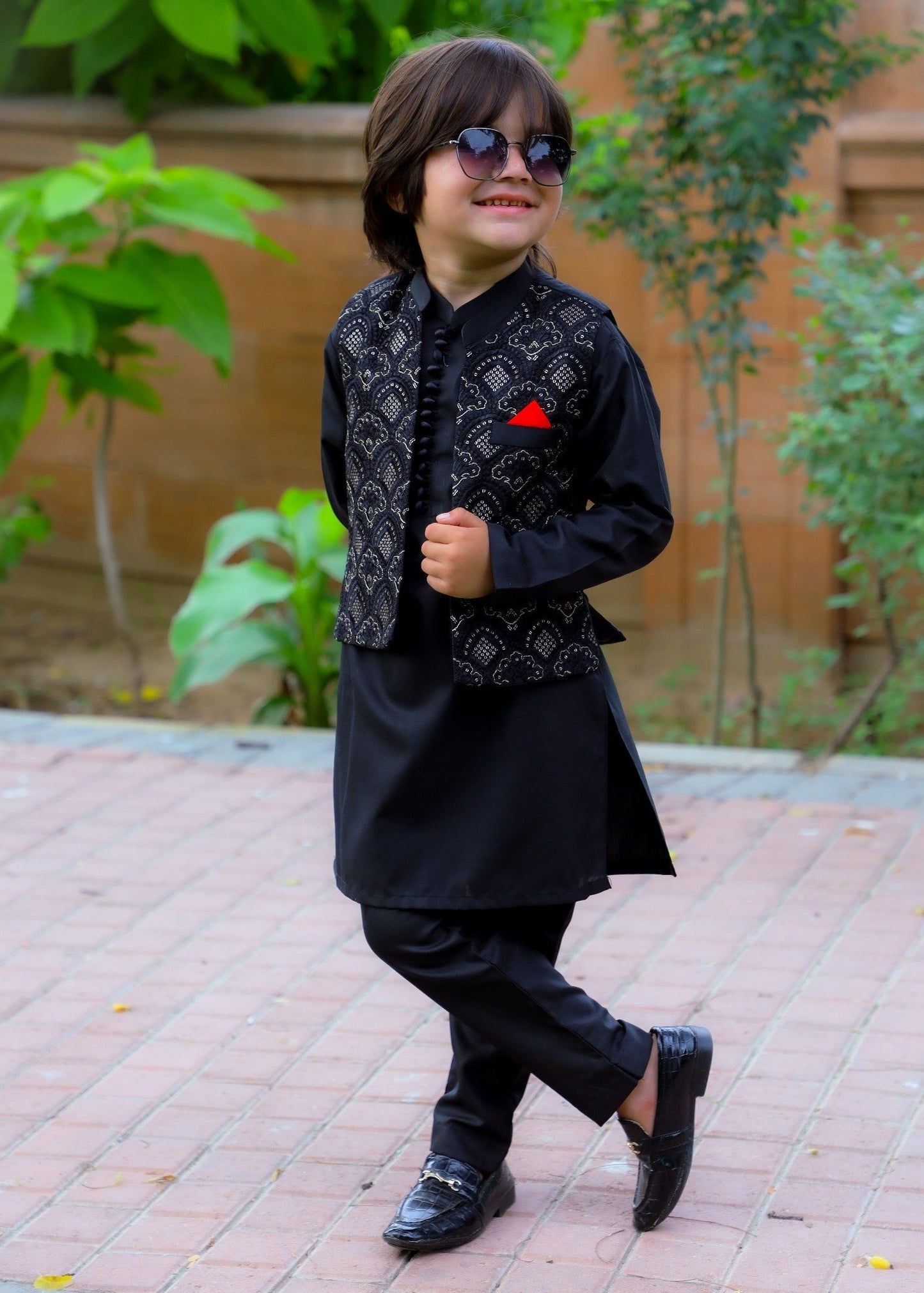 Ebony Black Waistcoat Suit-KC 047