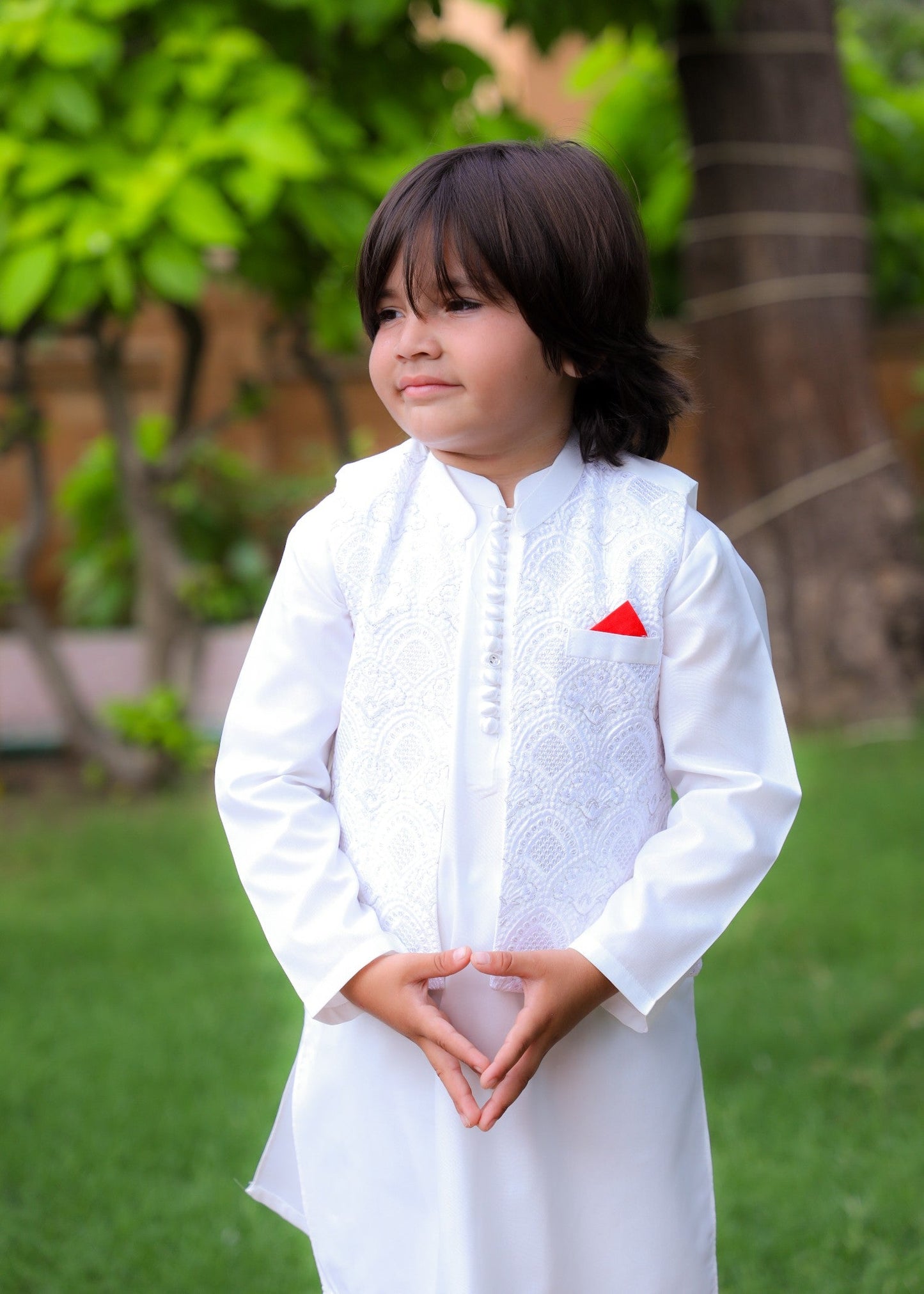 White Waistcoat Suit-KC 049