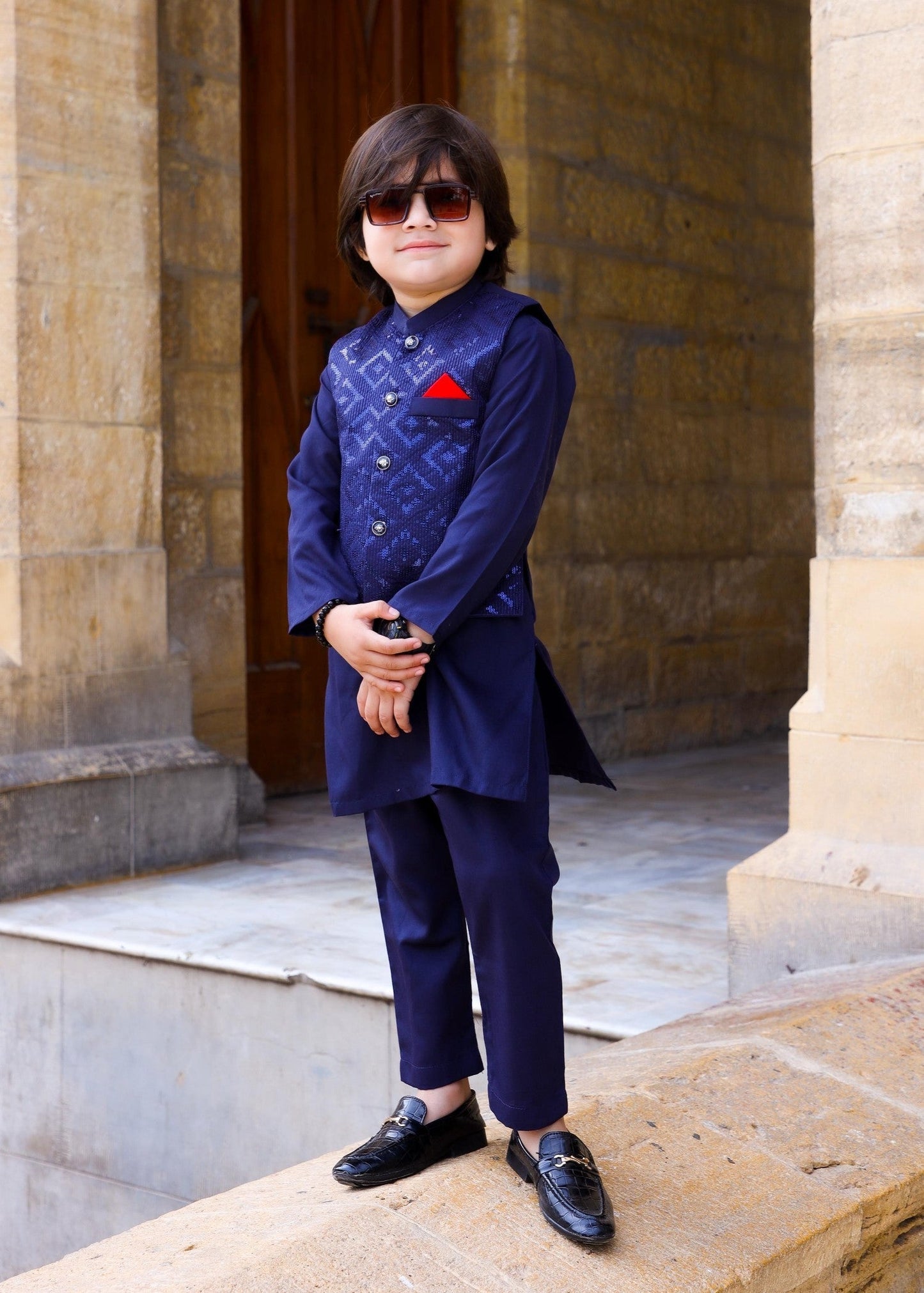 Dark Blue Waistcoat Suit-KC 036