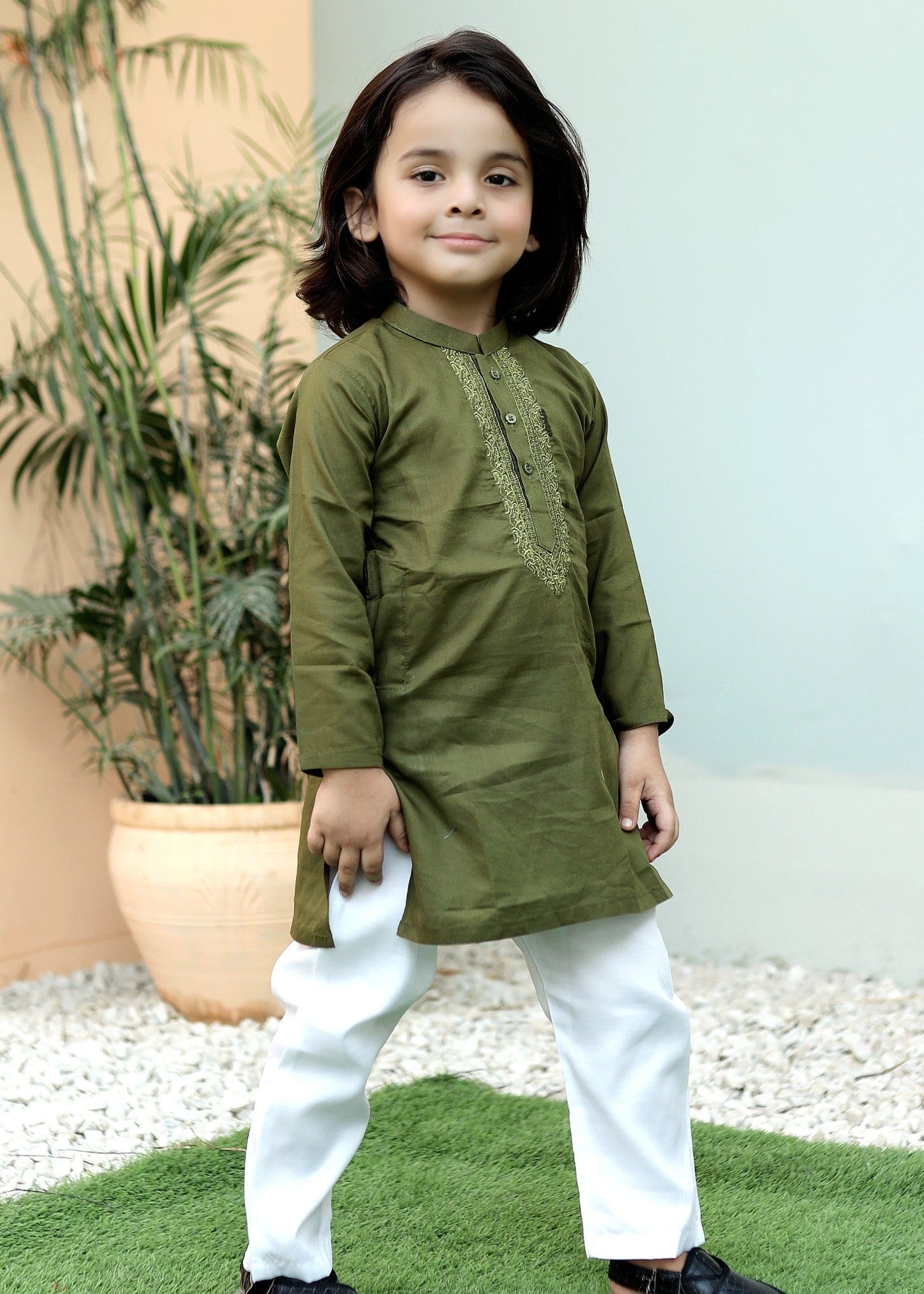 Olive Green Kurta Trouser KE 030