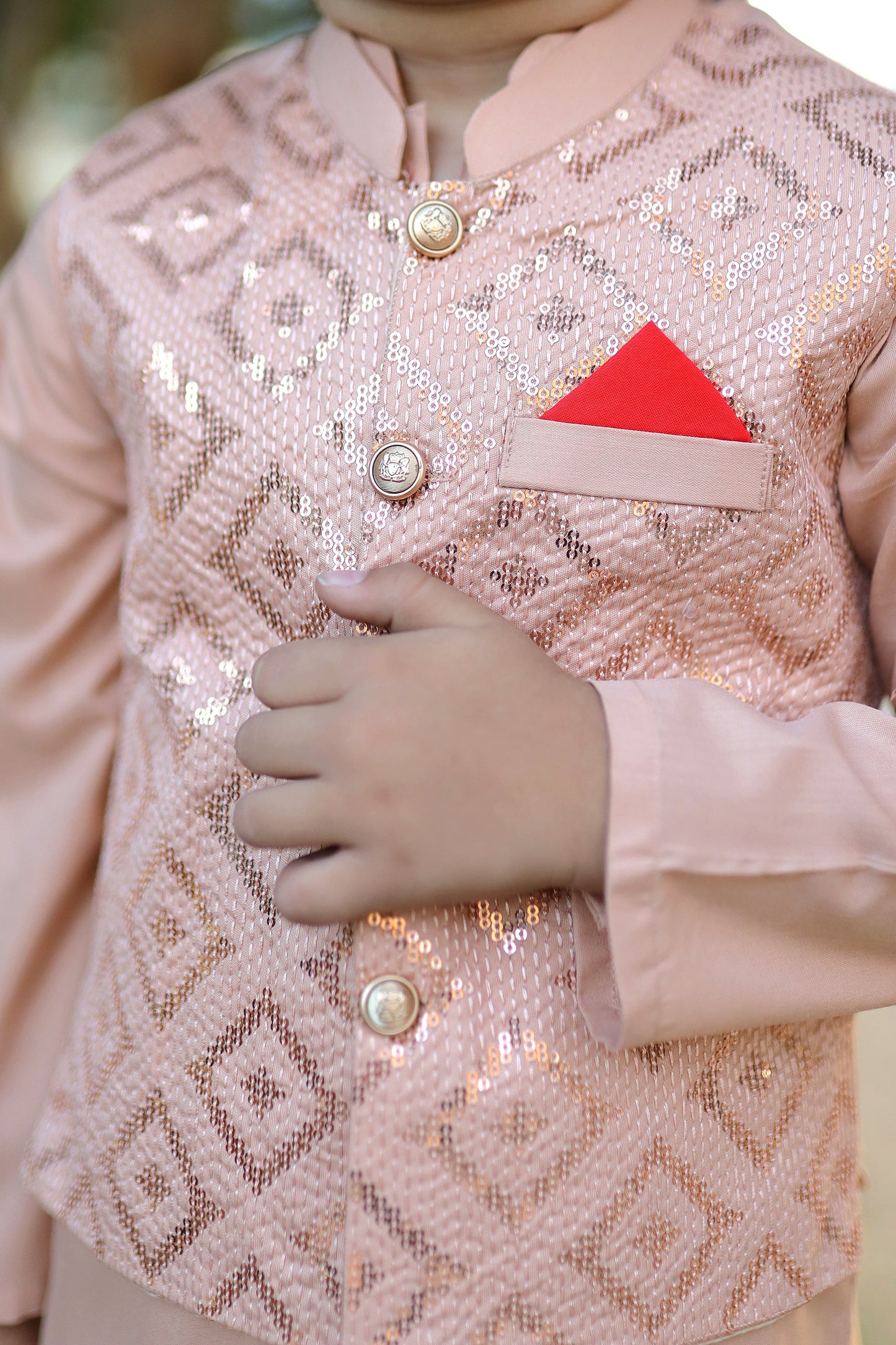 Peach Orange Waistcoat Suit KC 060