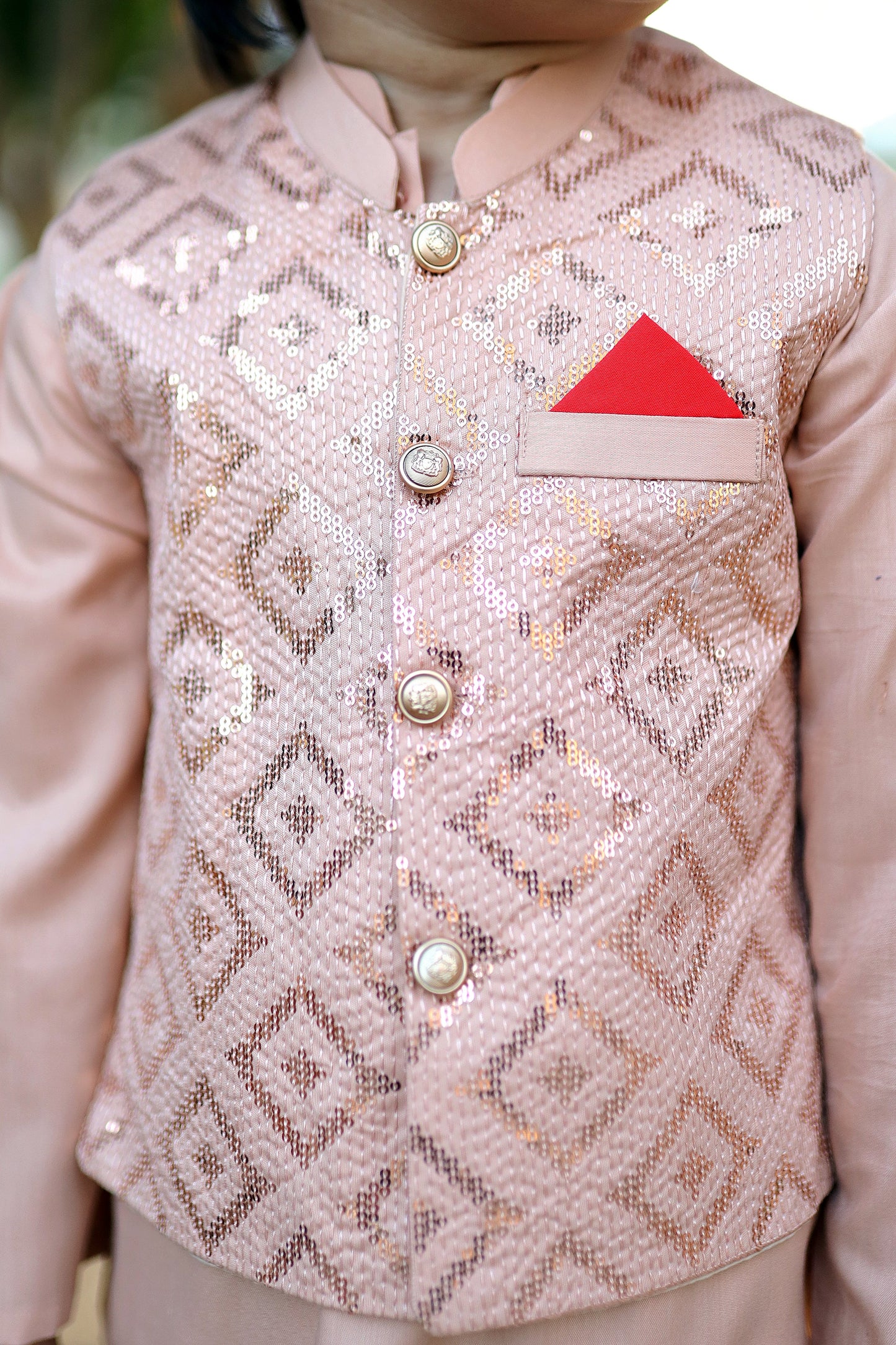Peach Orange Waistcoat Suit KC 060