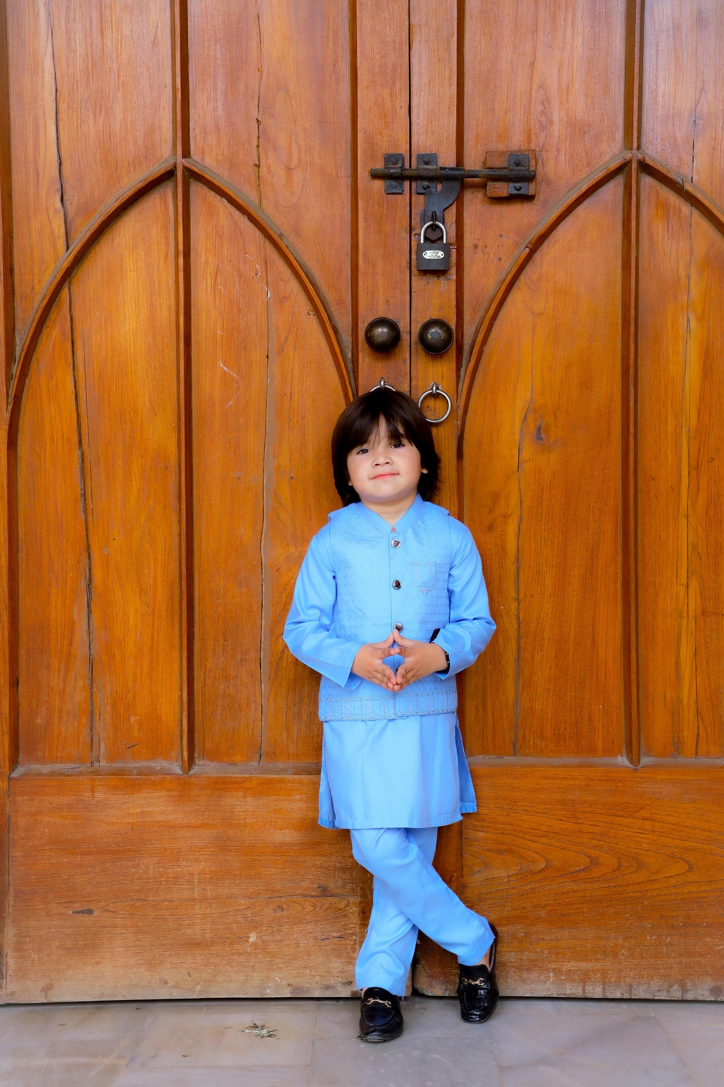 Ice Blue Waistcoat Suit-KC 043
