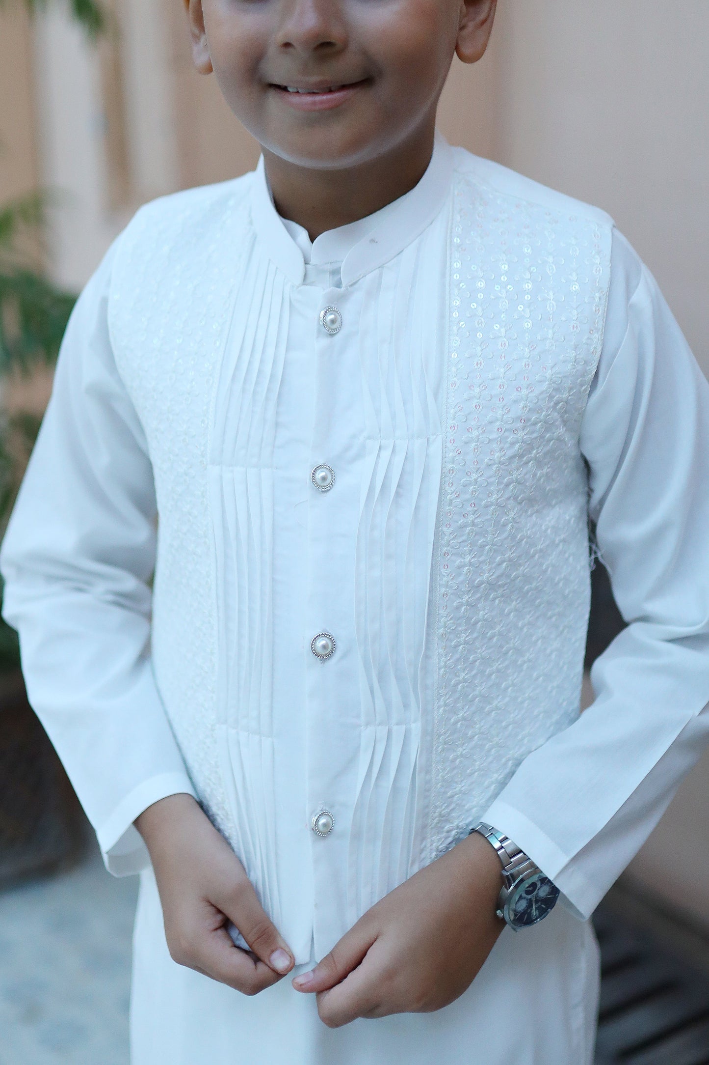 White Waistcoat Suit AHW 010