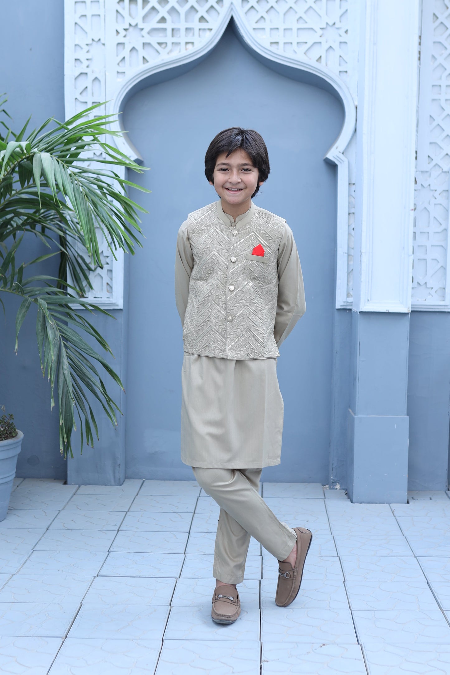 Beige Waistcoat Suit KC 080