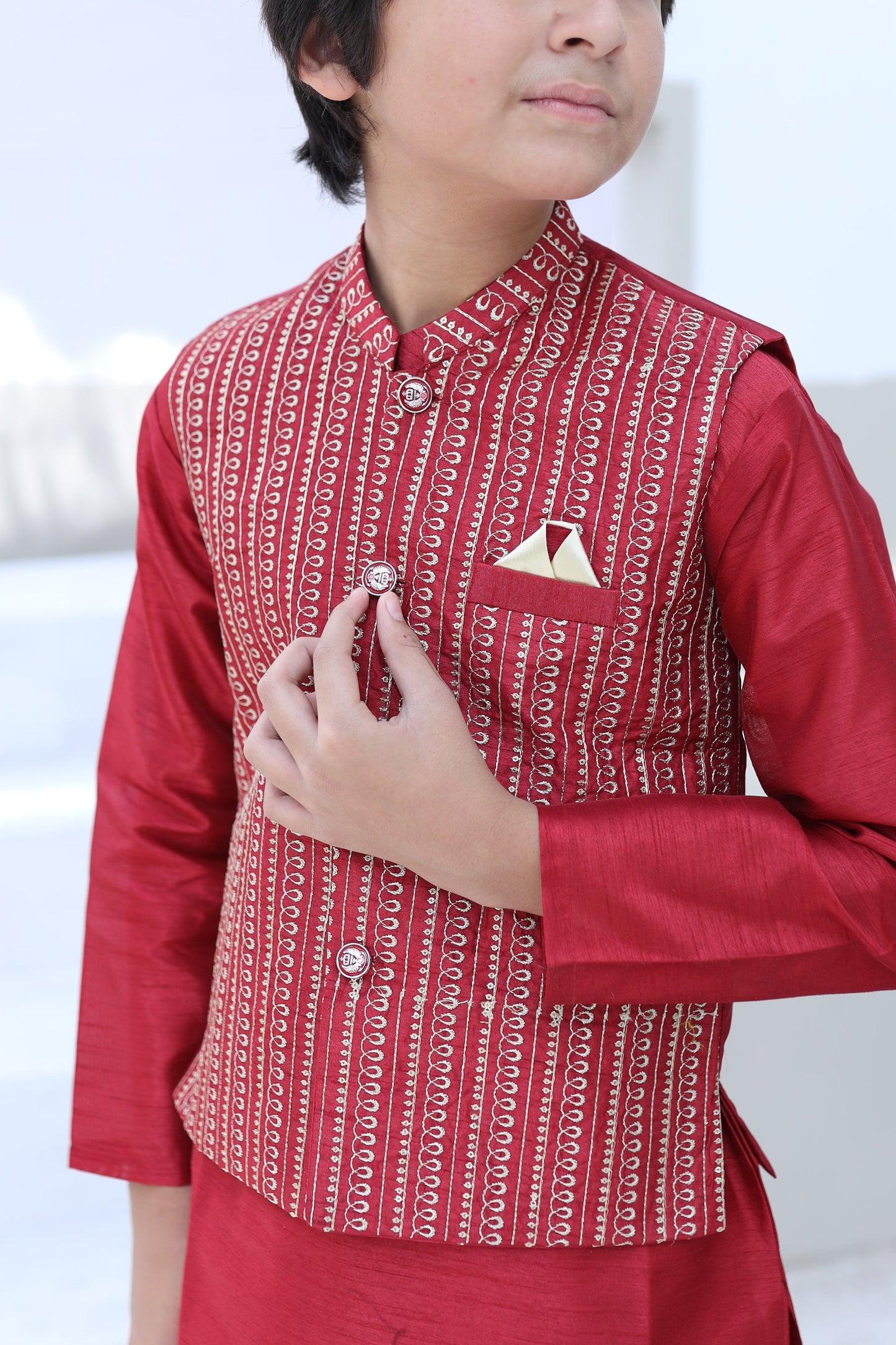Scarlet Red Waistcoat Suit KC 062