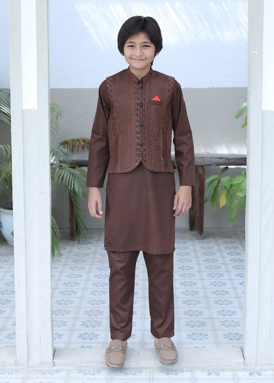 Brown Waistcoat Suit KC 067