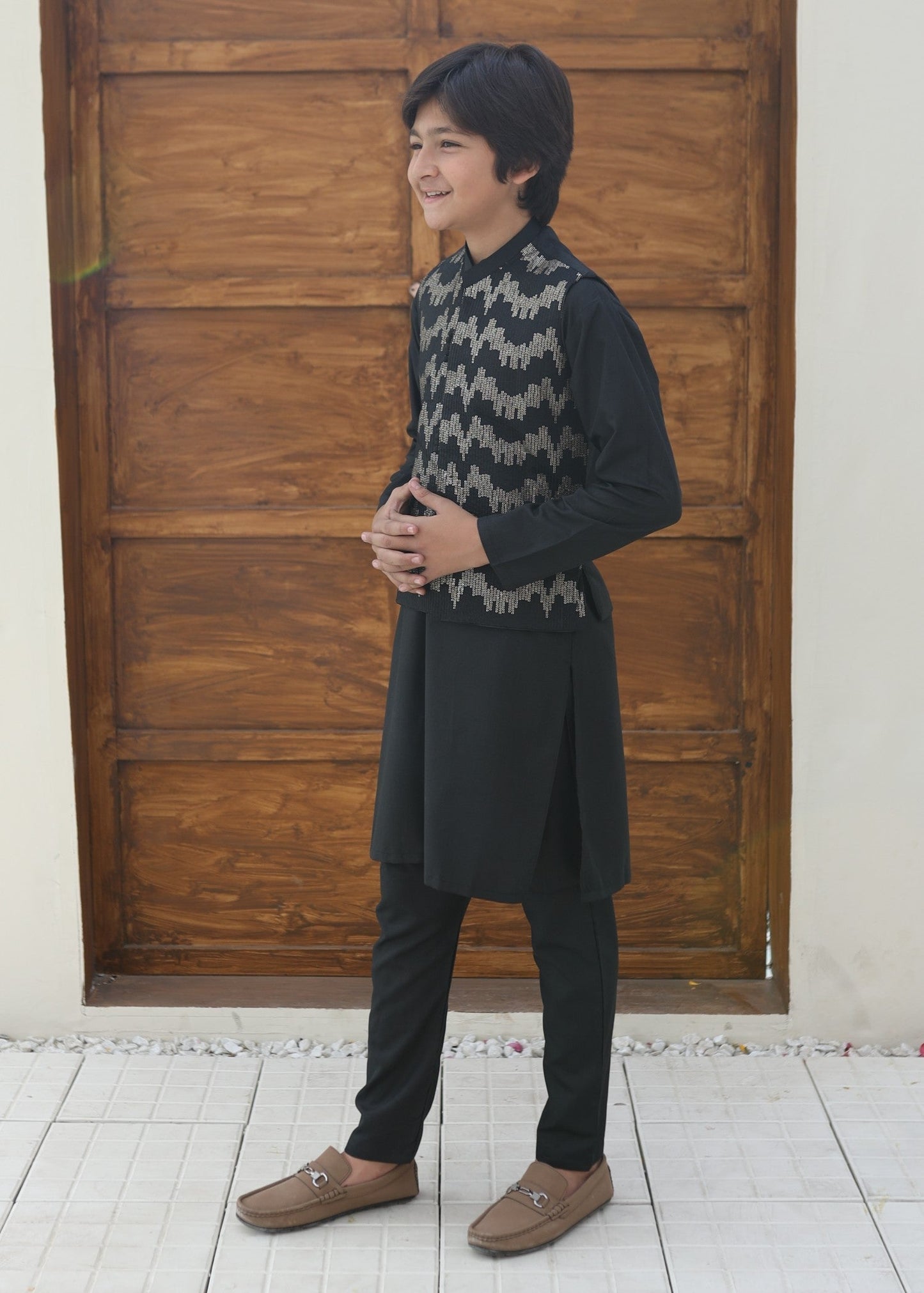 Pitch Black Waistcoat Suit KC 068
