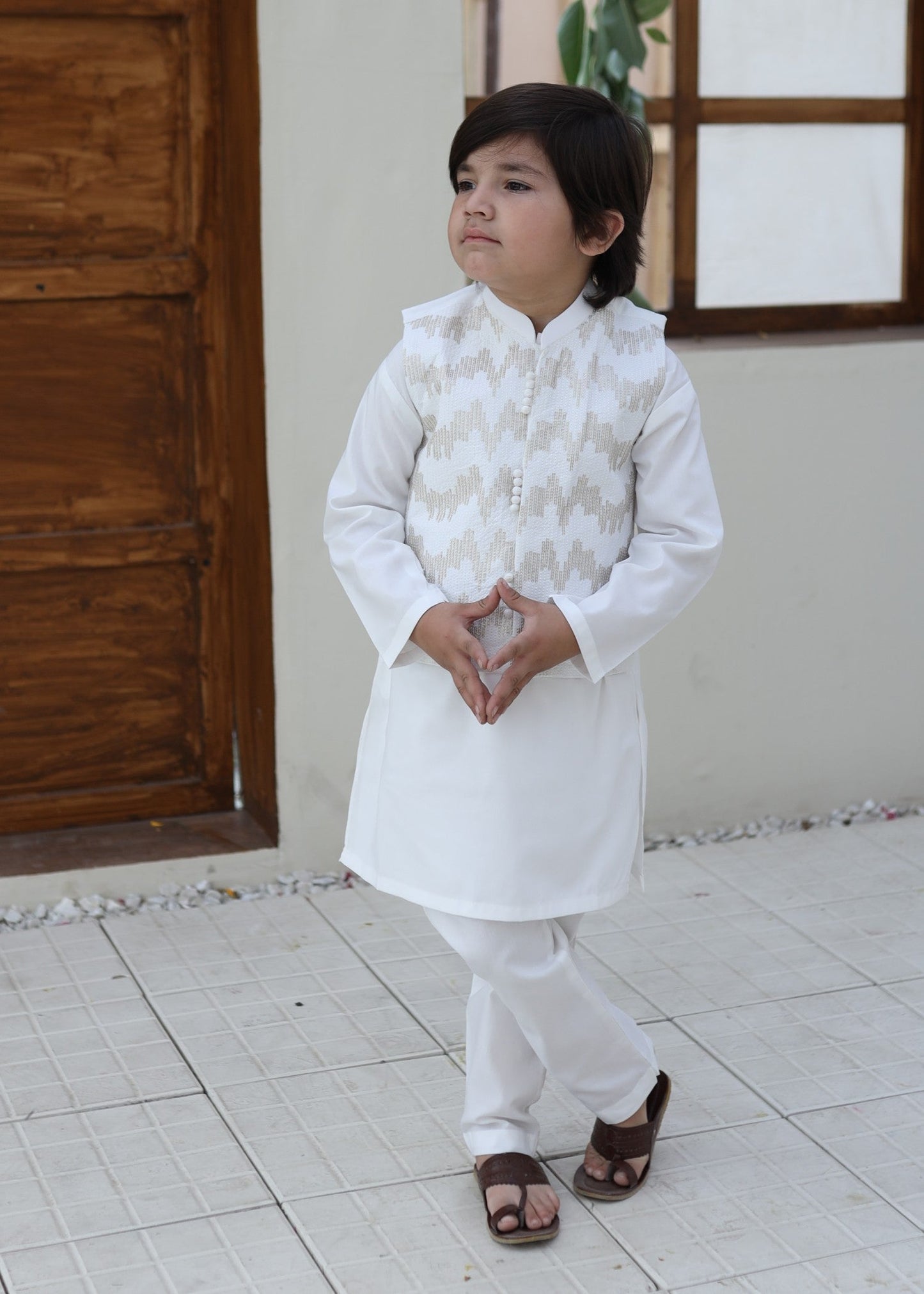 Ivory White Waistcoat Suit KC 069