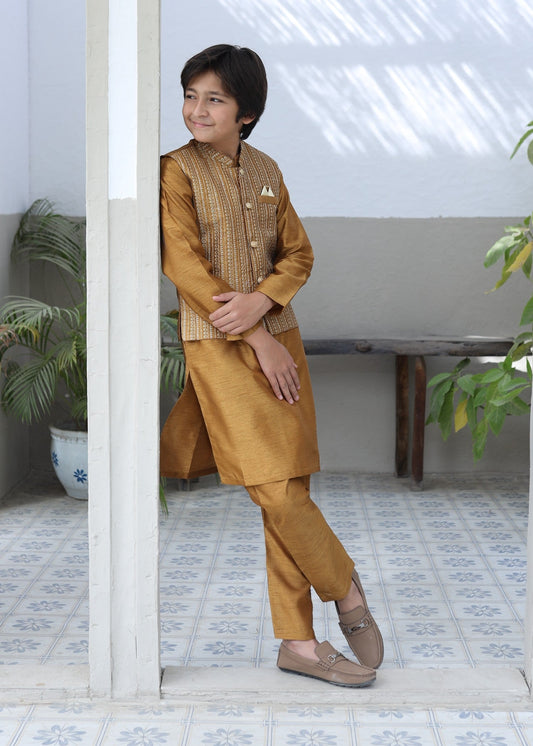 Mari Gold Waistcoat Suit KC 075