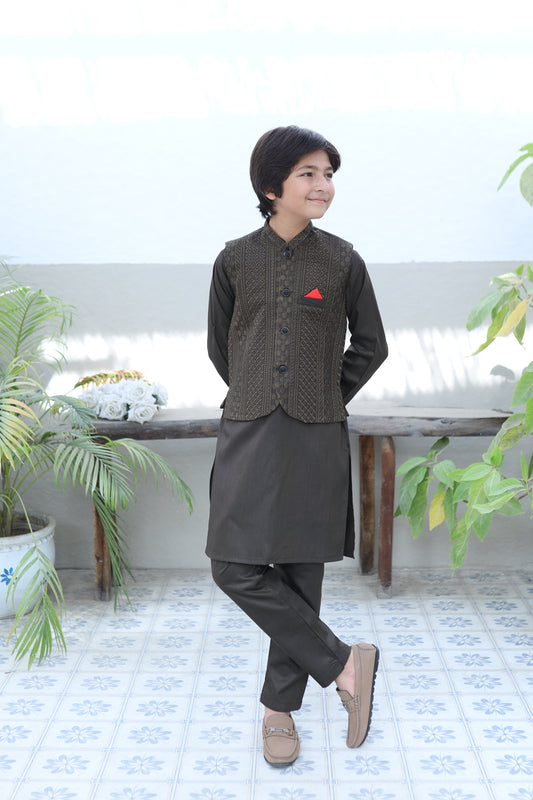 Brown Waistcoat Suit KC 063