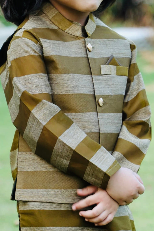 Olive Green Wasistcoat Suit AHW 025