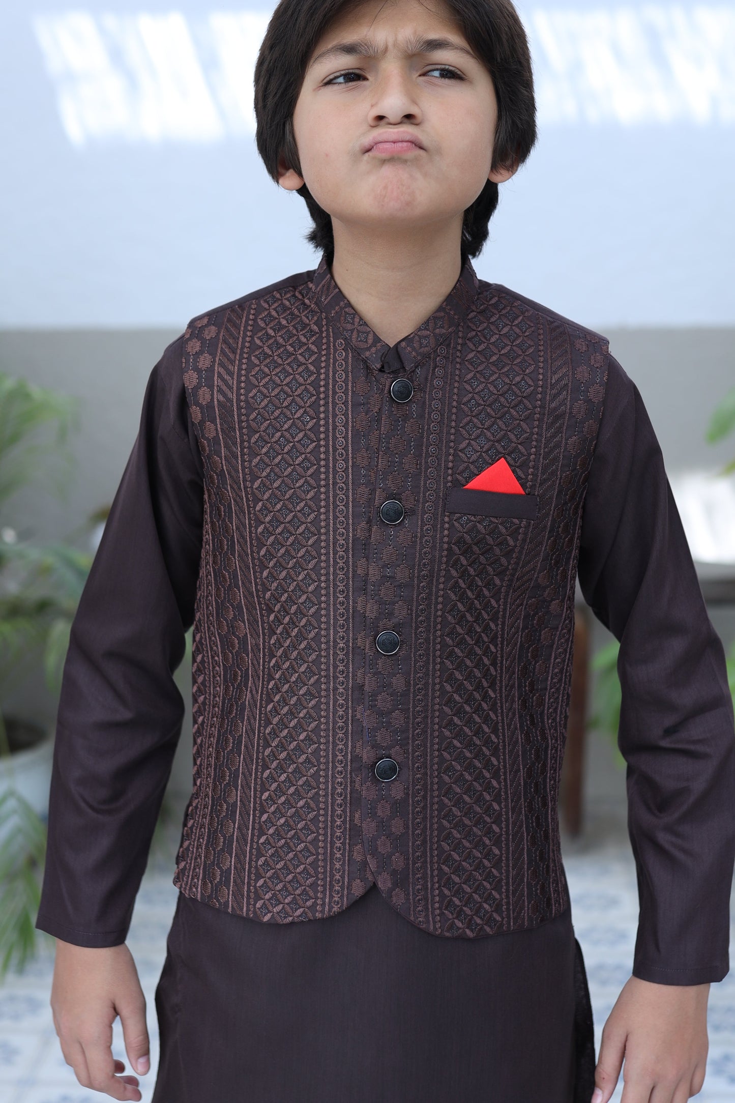 Dark Brown Waistcoat Suit KC 064