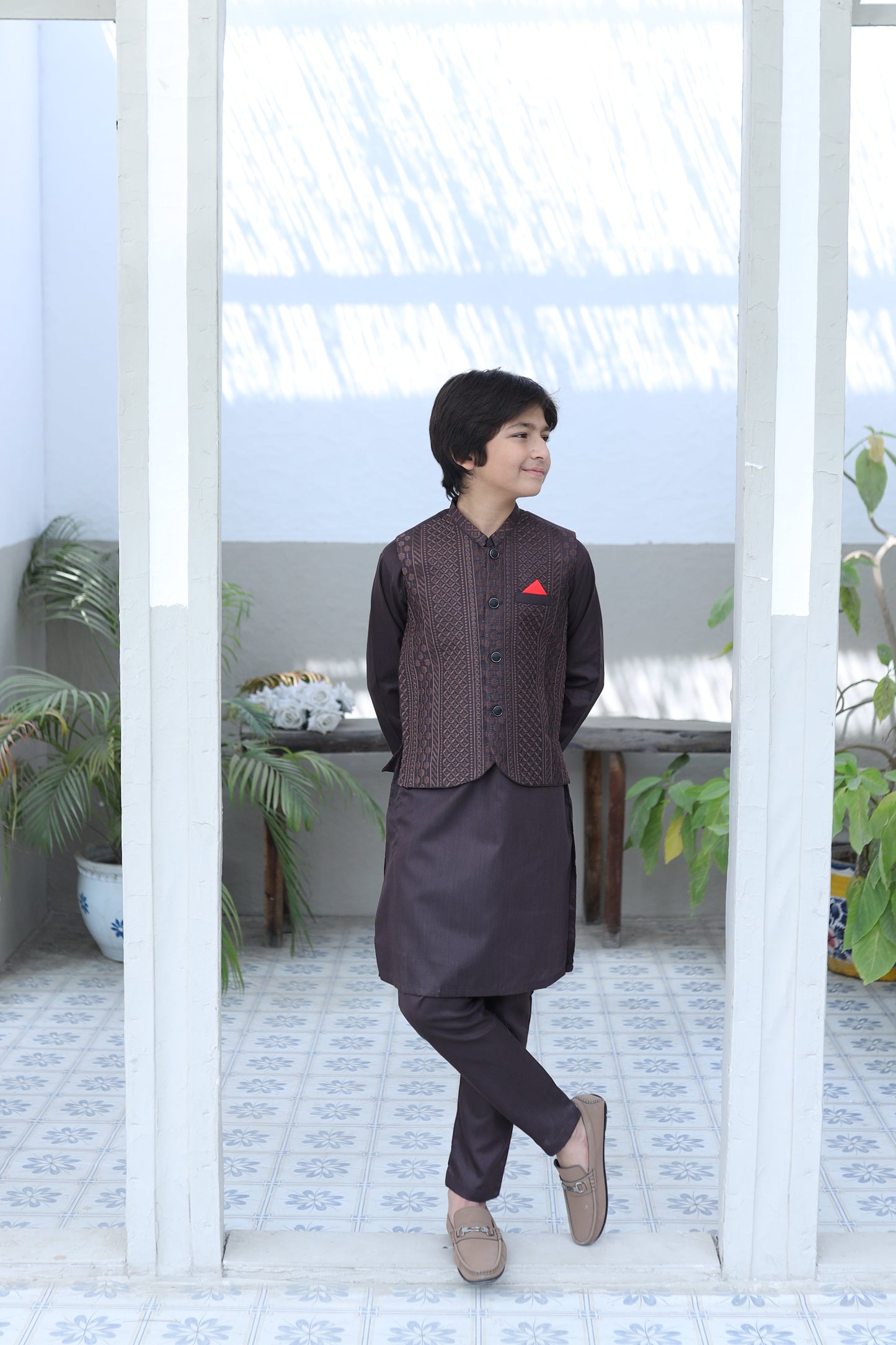 Dark Brown Waistcoat Suit KC 064
