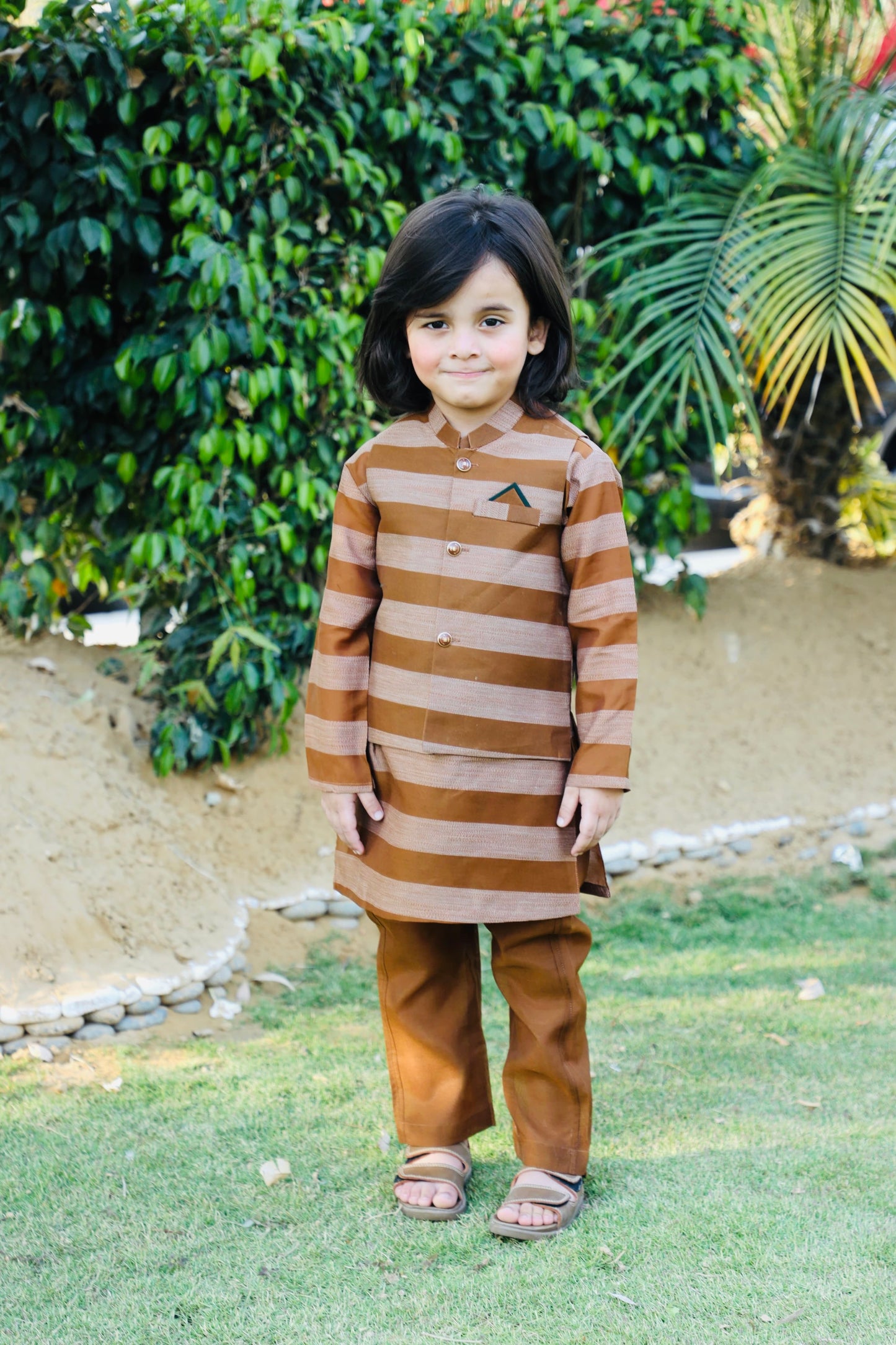 Earth Brown Waistcoat Suit AHW 021