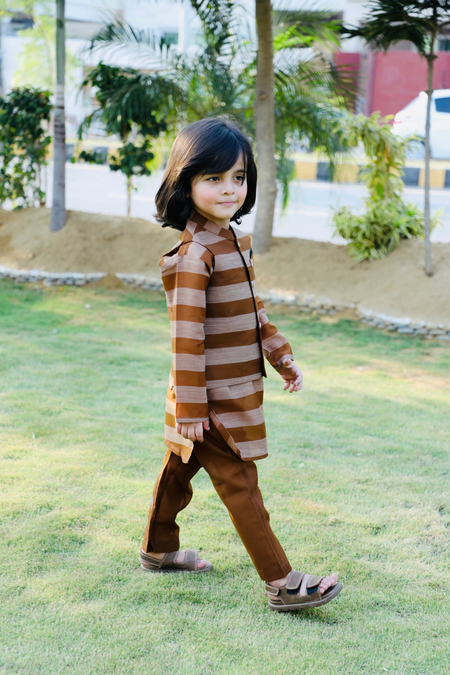Earth Brown Waistcoat Suit AHW 021