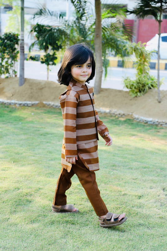 Earth Brown Waistcoat Suit AHW 021