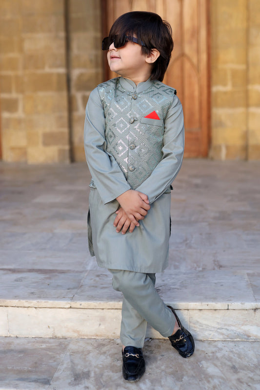 Grey Waistcoat Suit KC 059