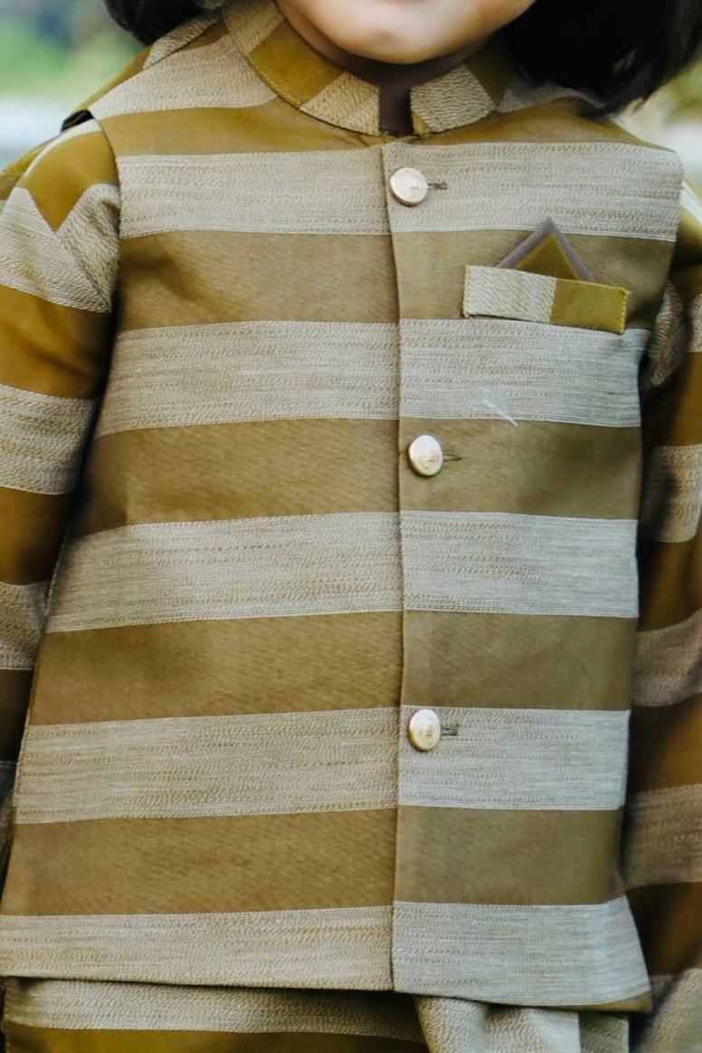 Olive Green Wasistcoat Suit AHW 025