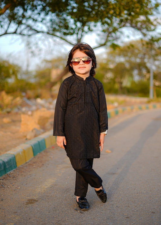 Jet Black chicken Kurta Trouser - KE 006