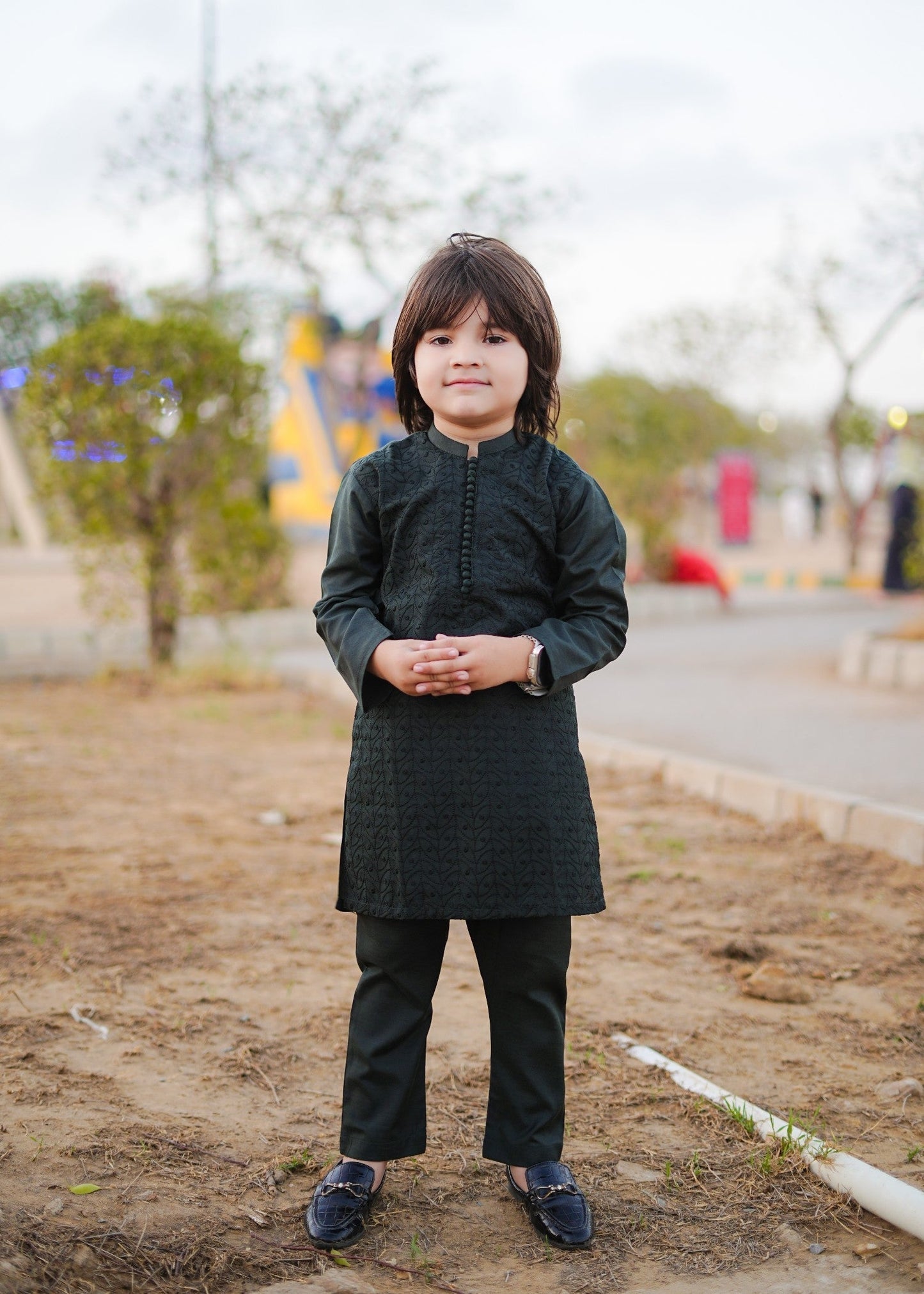 Dark Green chicken Kurta Trouser - KE 004