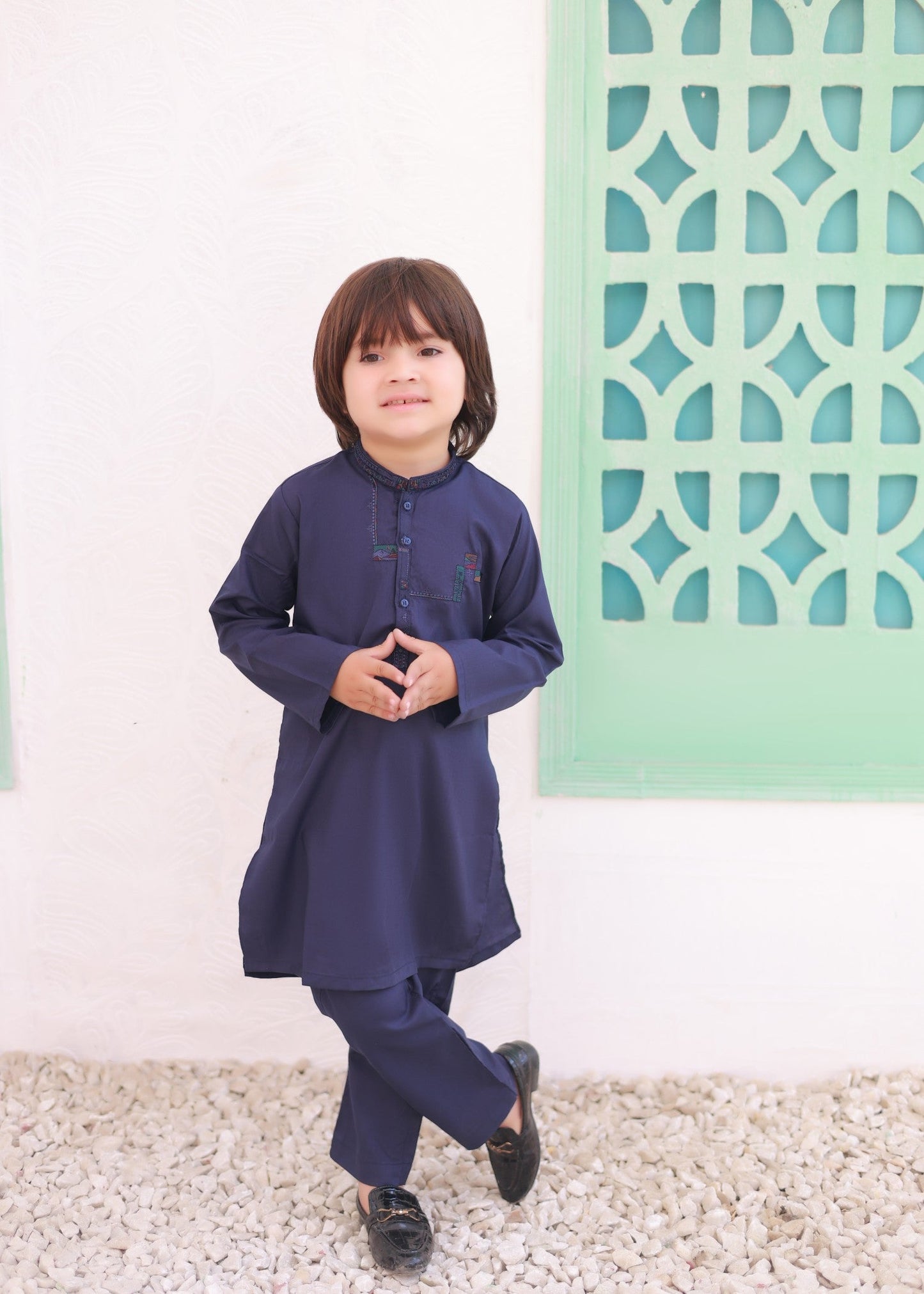 Glaucous Blue Kurta Trouser - AH 042