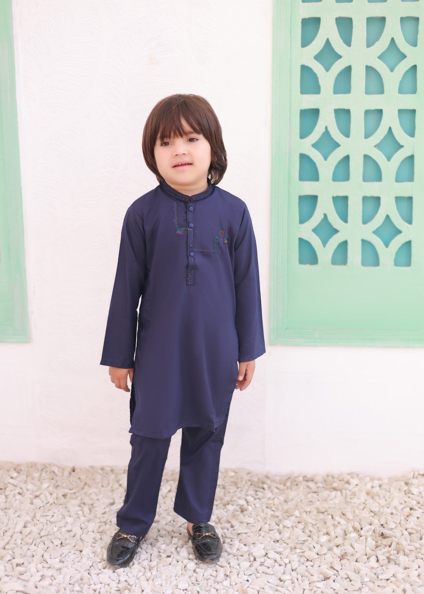Glaucous Blue Kurta Trouser - AH 042