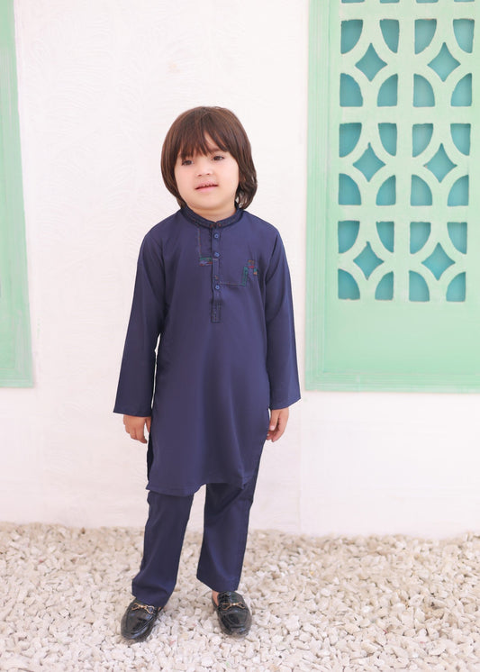 Glaucous Blue Kurta Trouser - AH 042