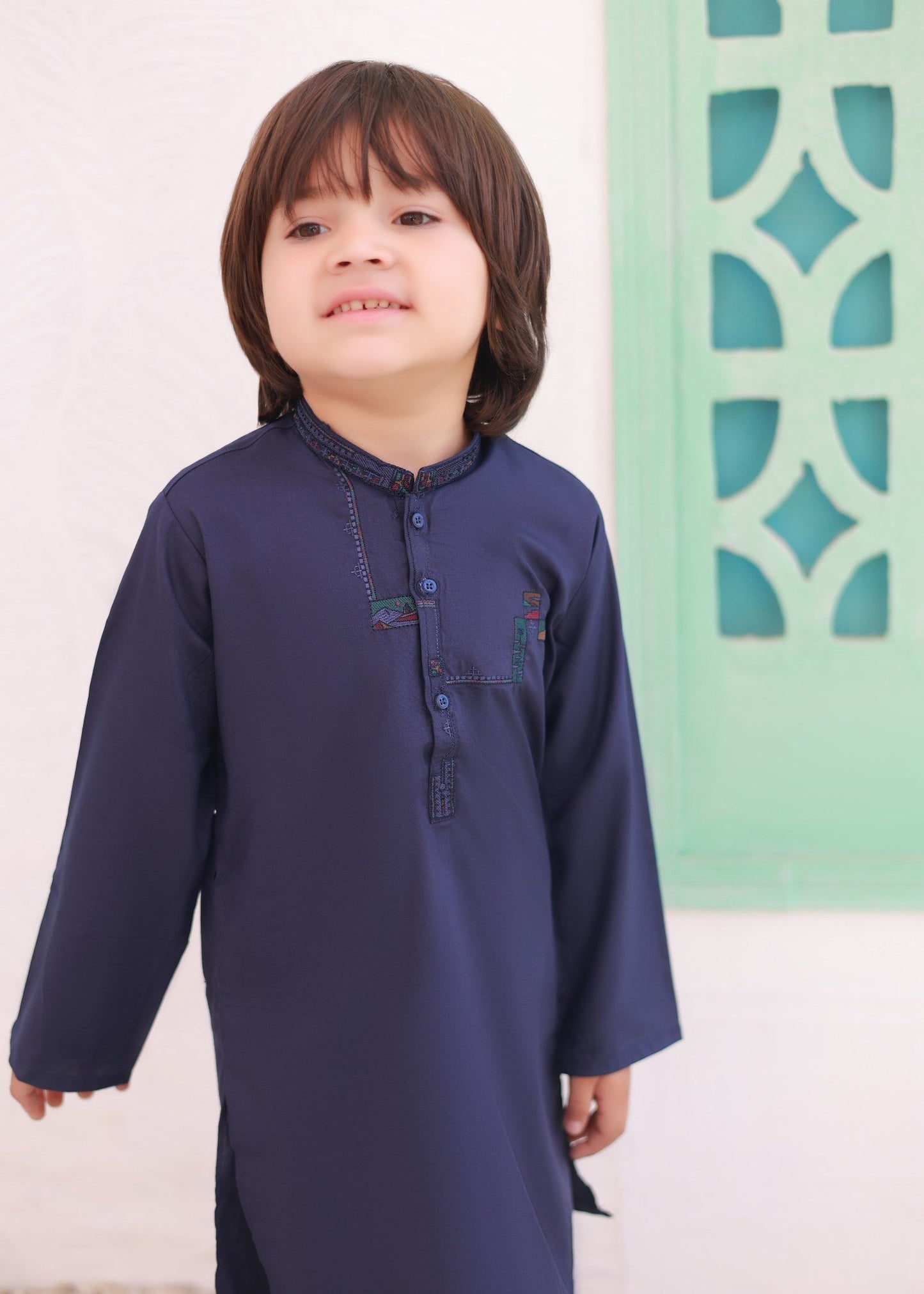 Glaucous Blue Kurta Trouser - AH 042