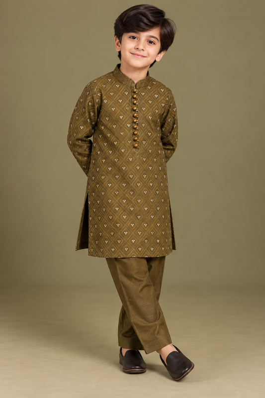 Olive Green Kurta Trouser-KS 202