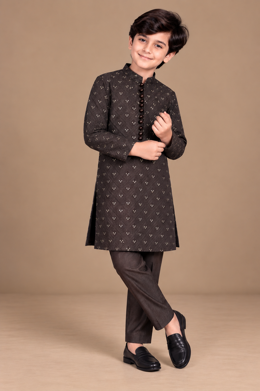 Mocha Brown Kurta Trouser-KS 205