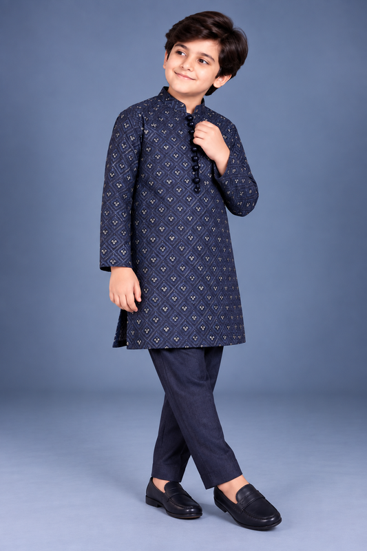 Navy Blue Kurta Trouser-KS 206