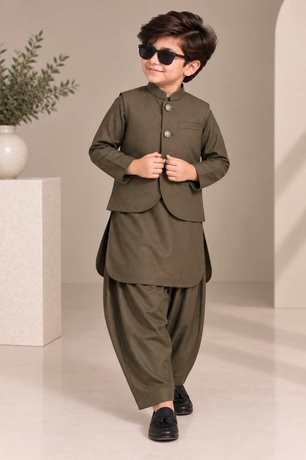 Green Waistcoat Suit-206