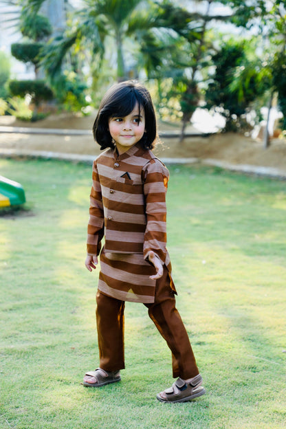 Earth Brown Waistcoat Suit AHW 021