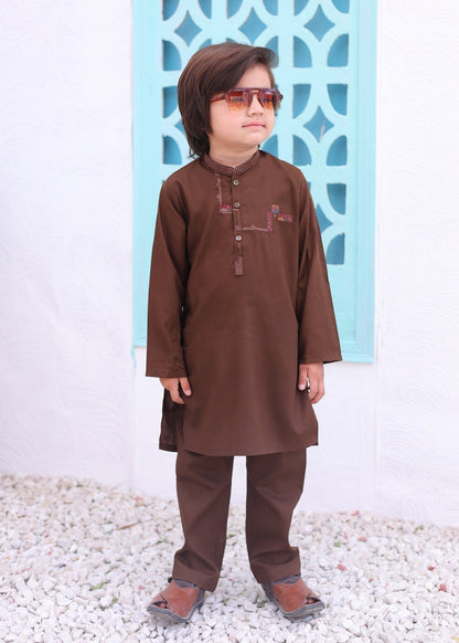 Choclate Brown Designing Kurta Trouser-AH 001