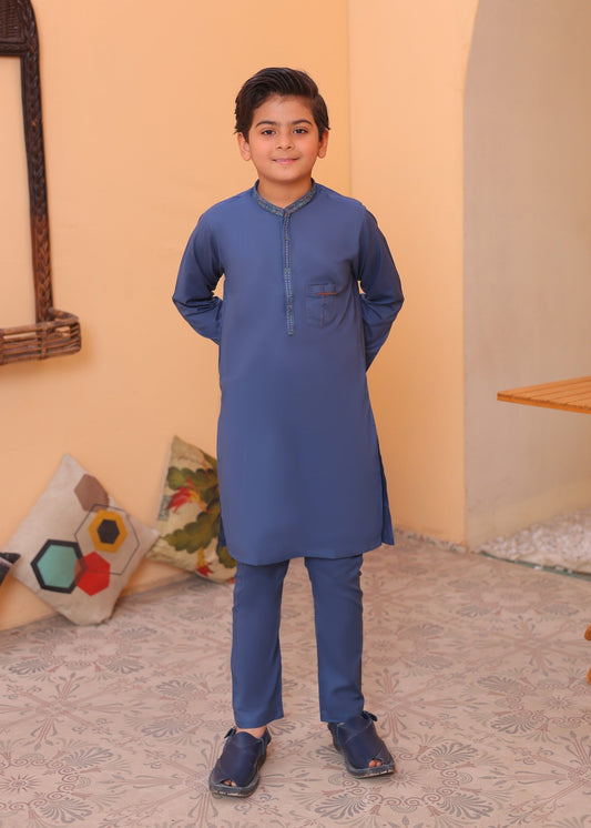 Denim Blue KurTa Trouser-AH 013