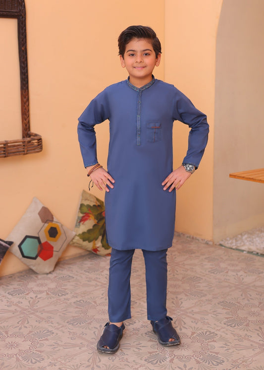 Denim Blue KurTa Trouser-AH 013