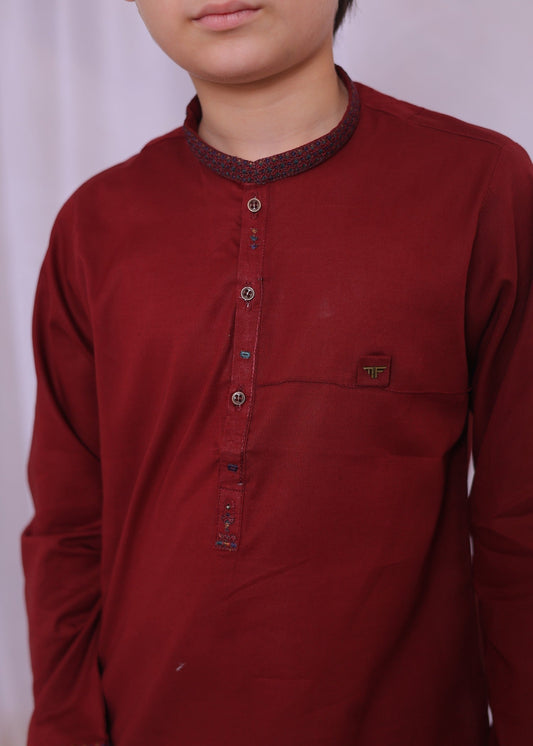 Maroon Kurta Trouser-AH 016