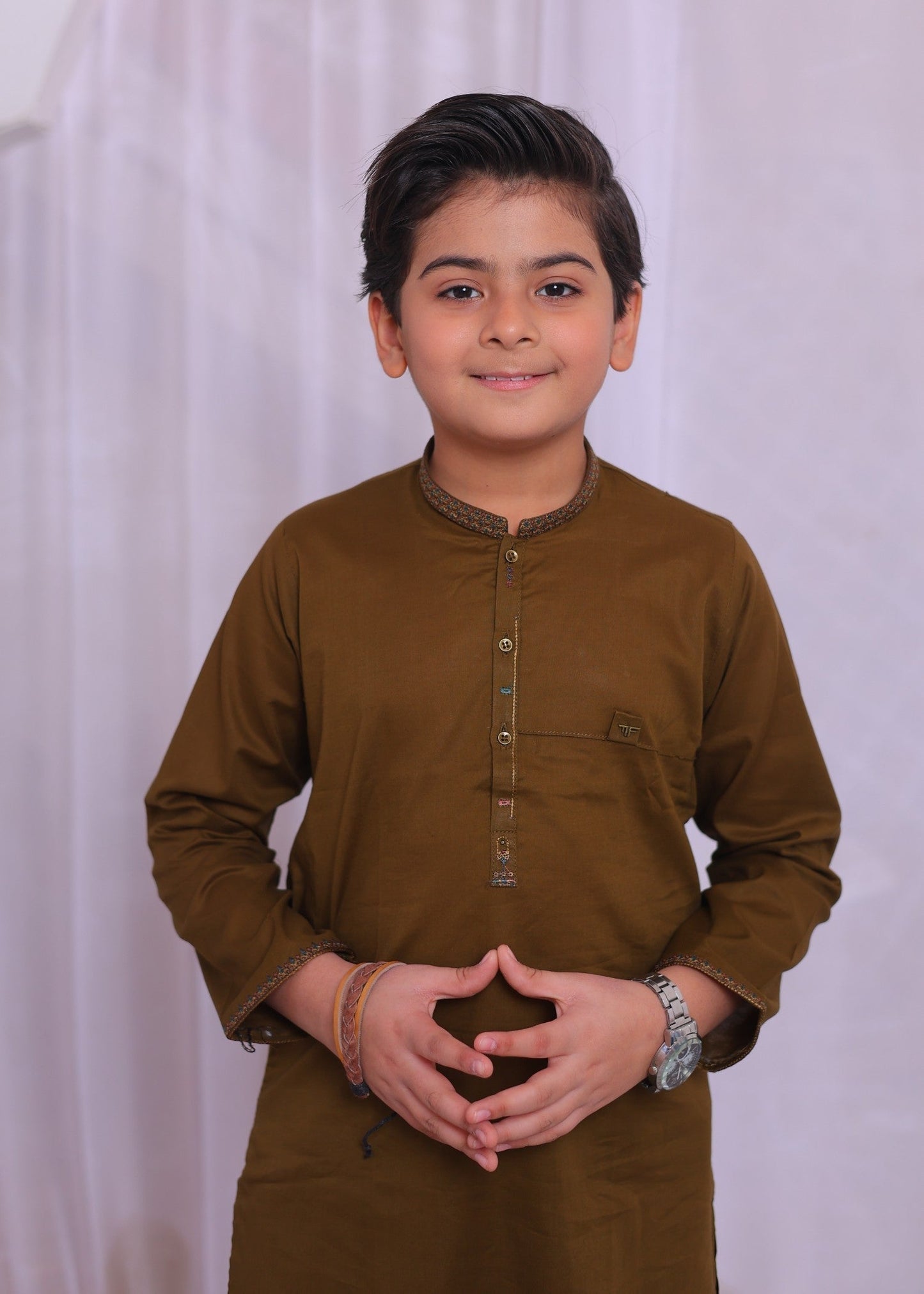 Mehendi Brown Kurta Trouser-AH 017