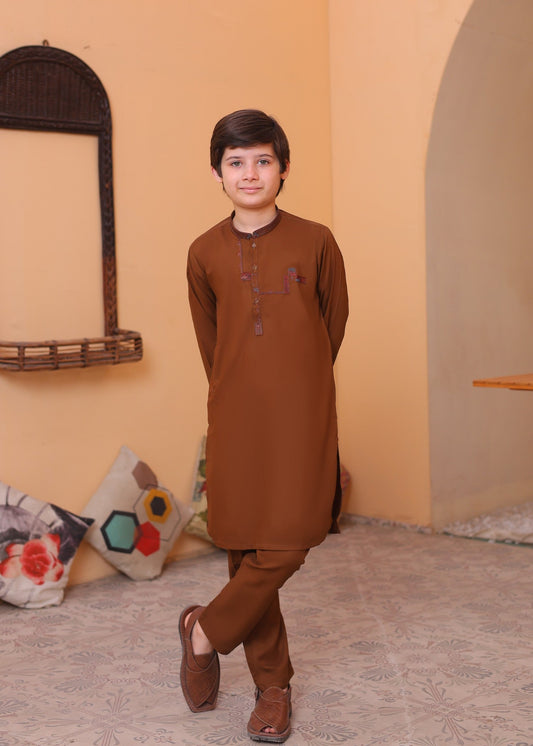Caramel Brown Kurta Trouser-AH 018