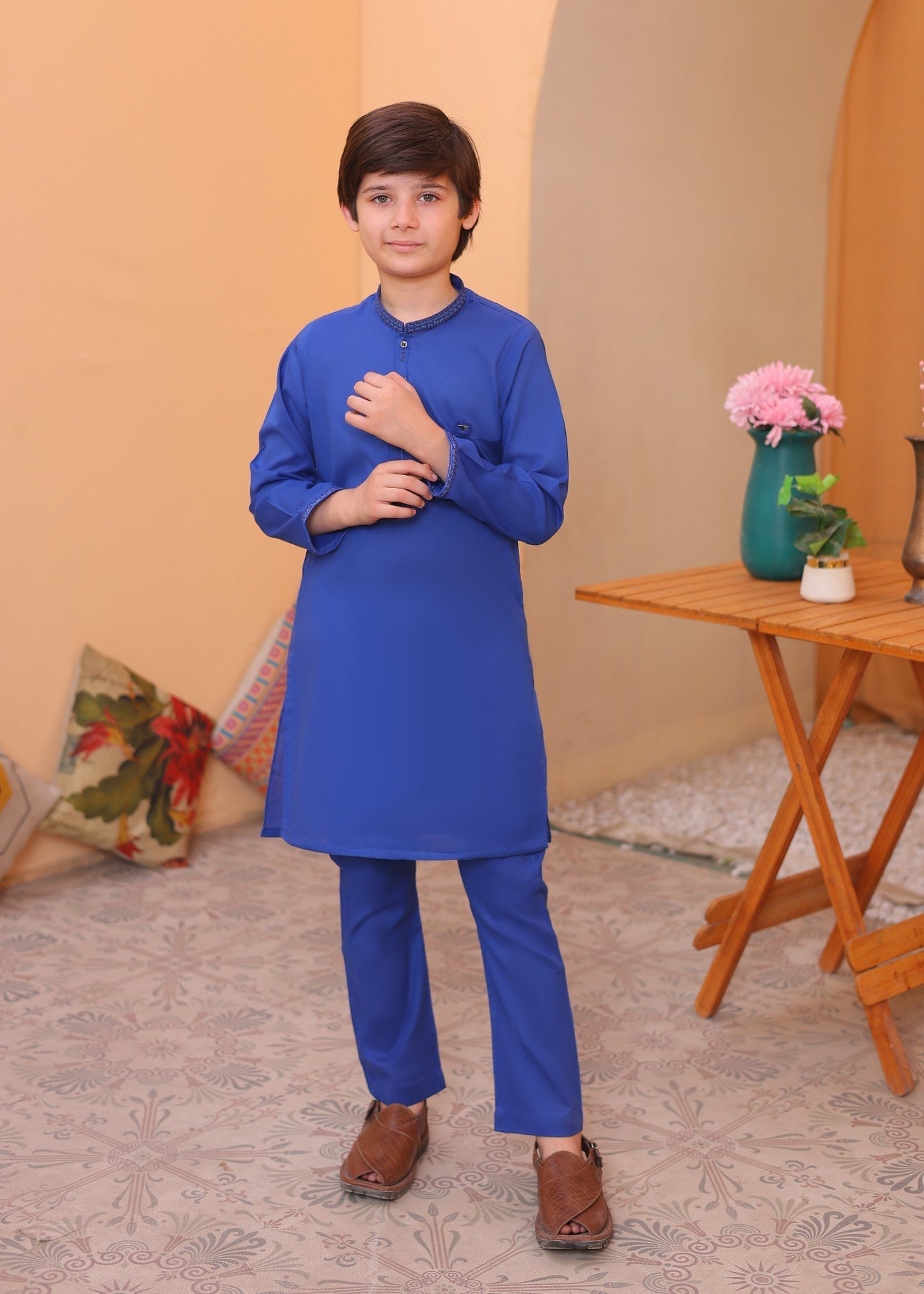 Persian Blue Kurta Trouser-AH 022