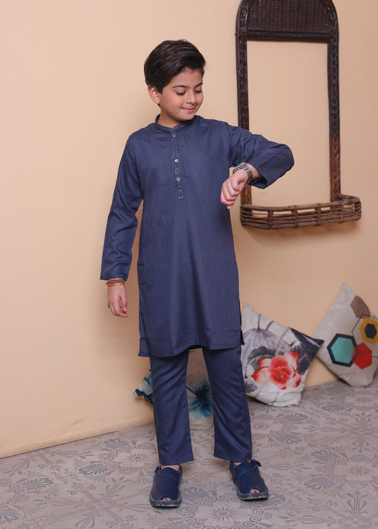 Indigo Blue Kurta Trouser-AH 033