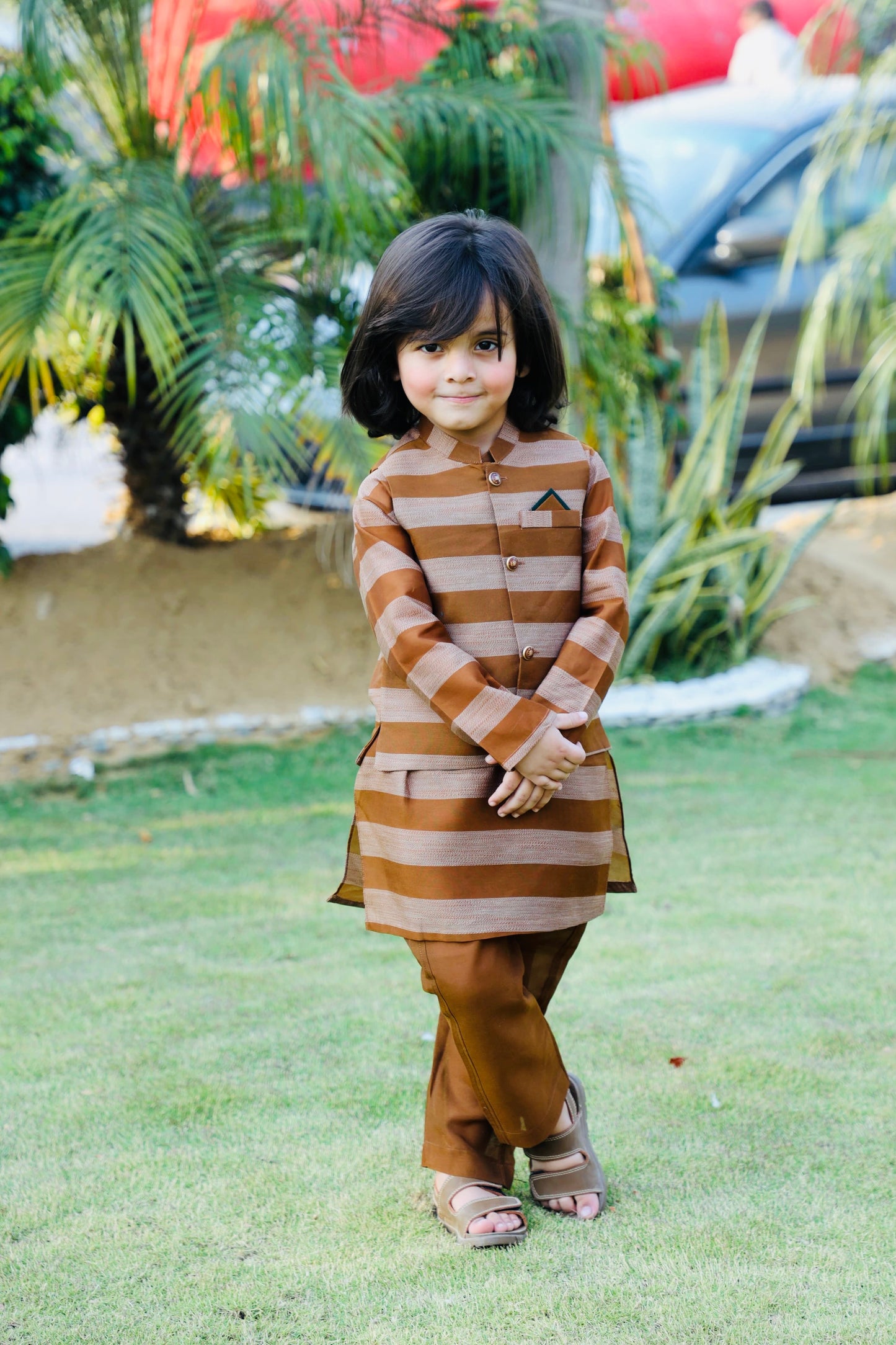 Earth Brown Waistcoat Suit AHW 021